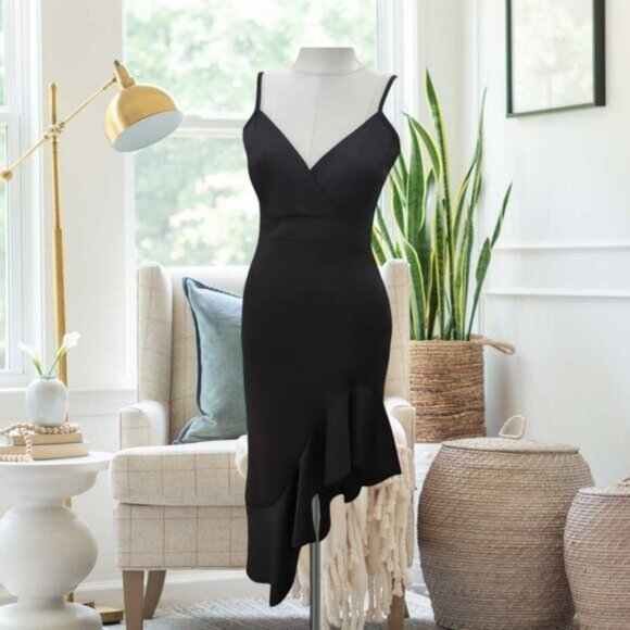 LE CHATEAU Black Ruffle Dress-Size Small - Picture 13 of 13